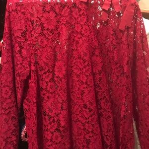 J crew lace red blouse size 10 perfect condition never worn